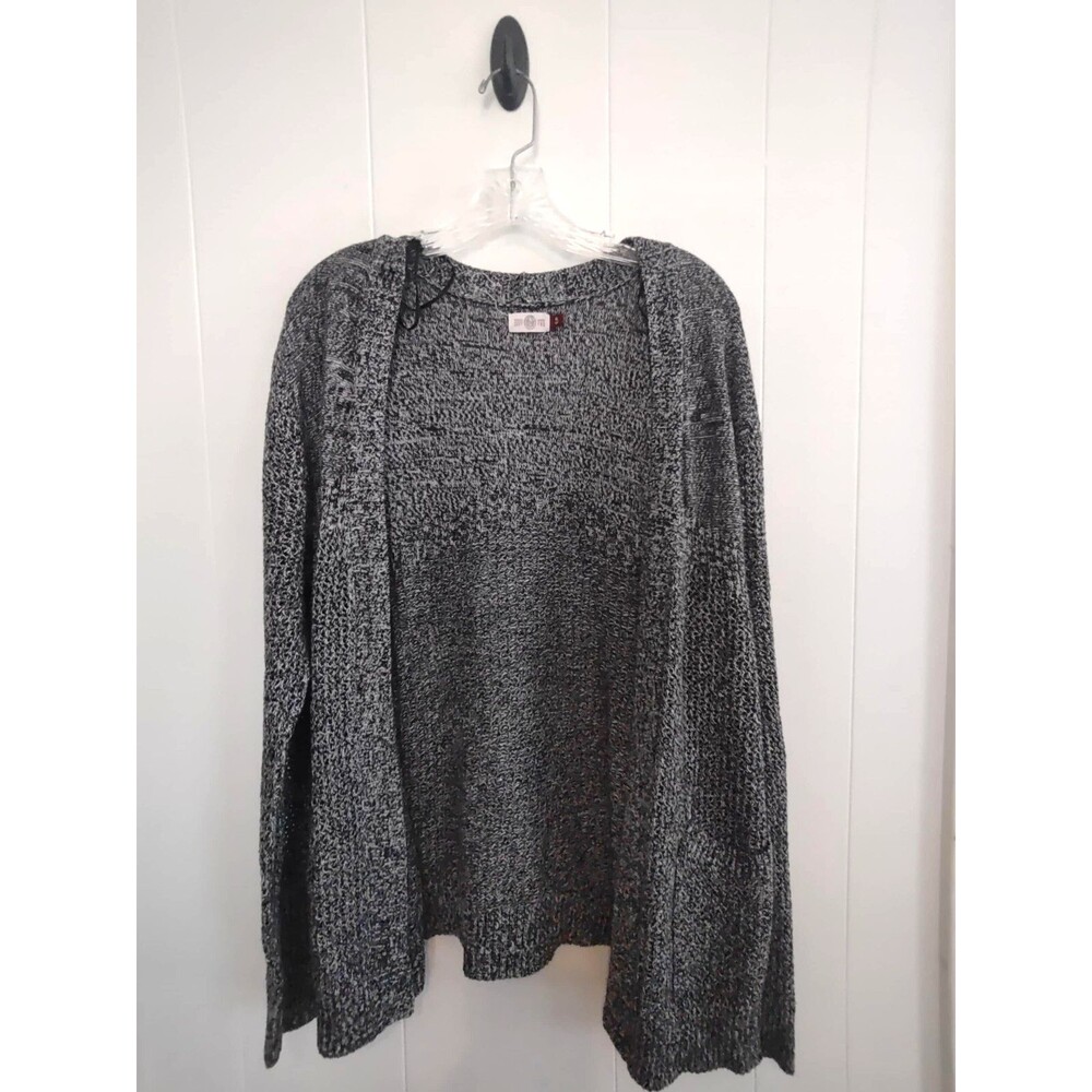 SO | Black & White Open Knit Lightweight Sweater Cardigan Juniors Size XL